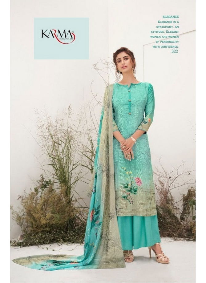 Karma Riwaaz Exclusive Maslin Embroidered Digital Printed With Pure Silk Digital Printed Dupatta 